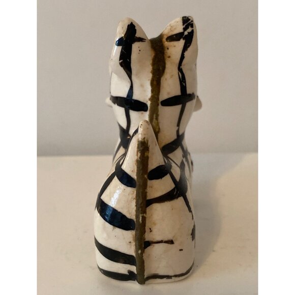 Scottie Terrier Dog Black White Plaid Puppy Porcelain Figurine Vintage - Picture 4 of 9